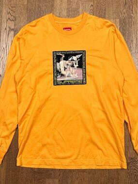 Supreme Best In The World Orange Long Sleeve T Shirt Mens Medium